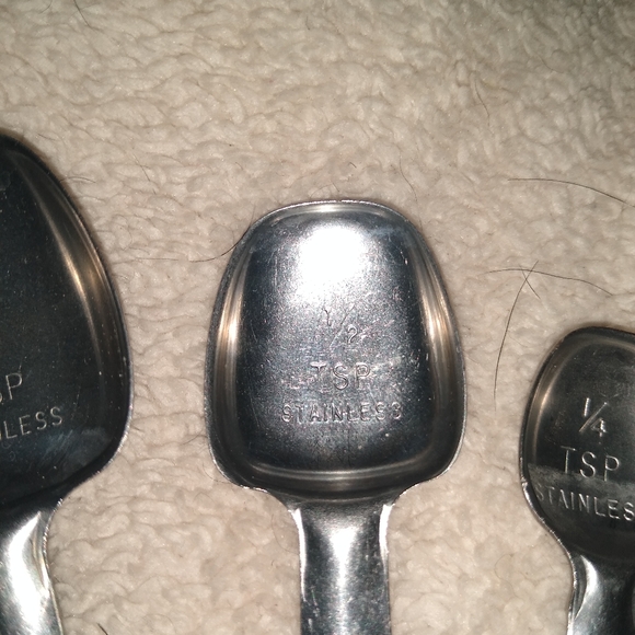 Foley style unbranded measurement spoons long handle 1 tsp 1/2 Tsp & 1/4 Tsp - Picture 5 of 8
